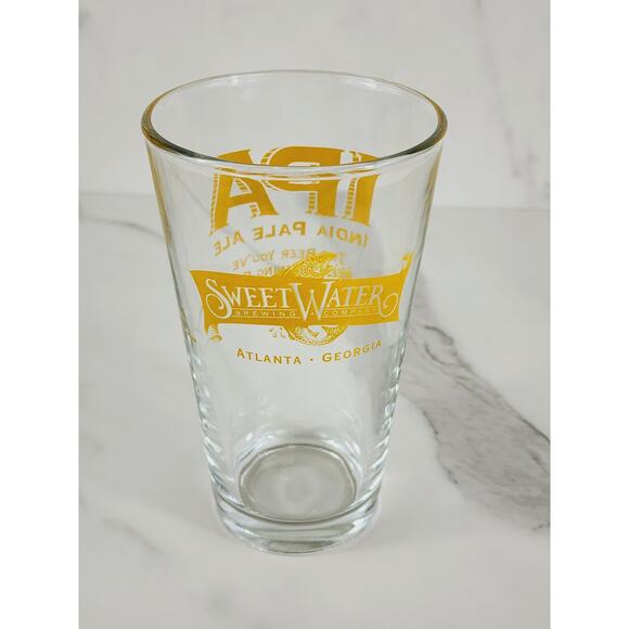 Sweetwater IPA India Pale Ale Pint Beer Clear Glass 16oz Drinkware 6" Brewing - Picture 4 of 10